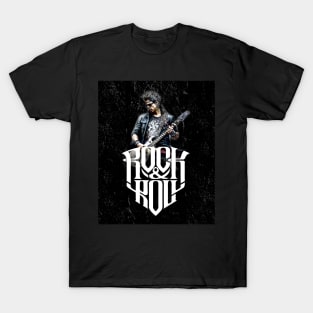 Rock and Roll: Guitarist No 2 on a Dark Background T-Shirt